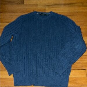 Bobby Jones 100%Casmere Men's Textured Blue Crewneck Sweater